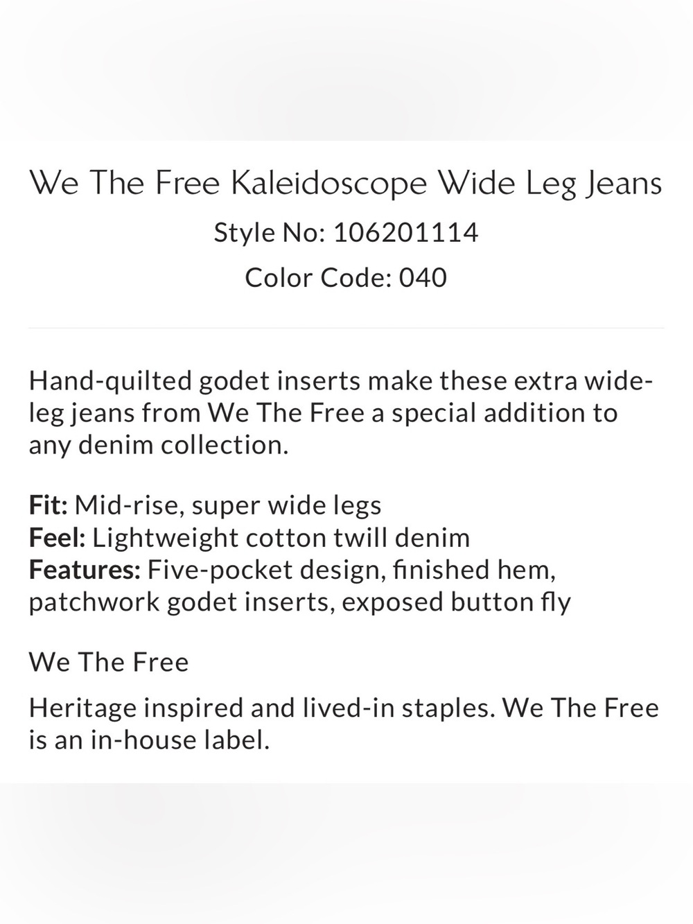 Free people we the free kaleidoscope wide leg pants jeans - Picture 6 of 11